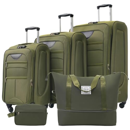 Merax Suitcase Set Softside 3-Piece Expandable Luggage with TSA Lock Spinner Wheels Lightweight Upright Luggage with Travel Bag(22/26/30 IN