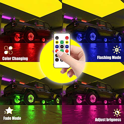 SUNPIE Wheel Lights for Truck - Universal 14.5’’ RGB Rim Light for Car/SUV