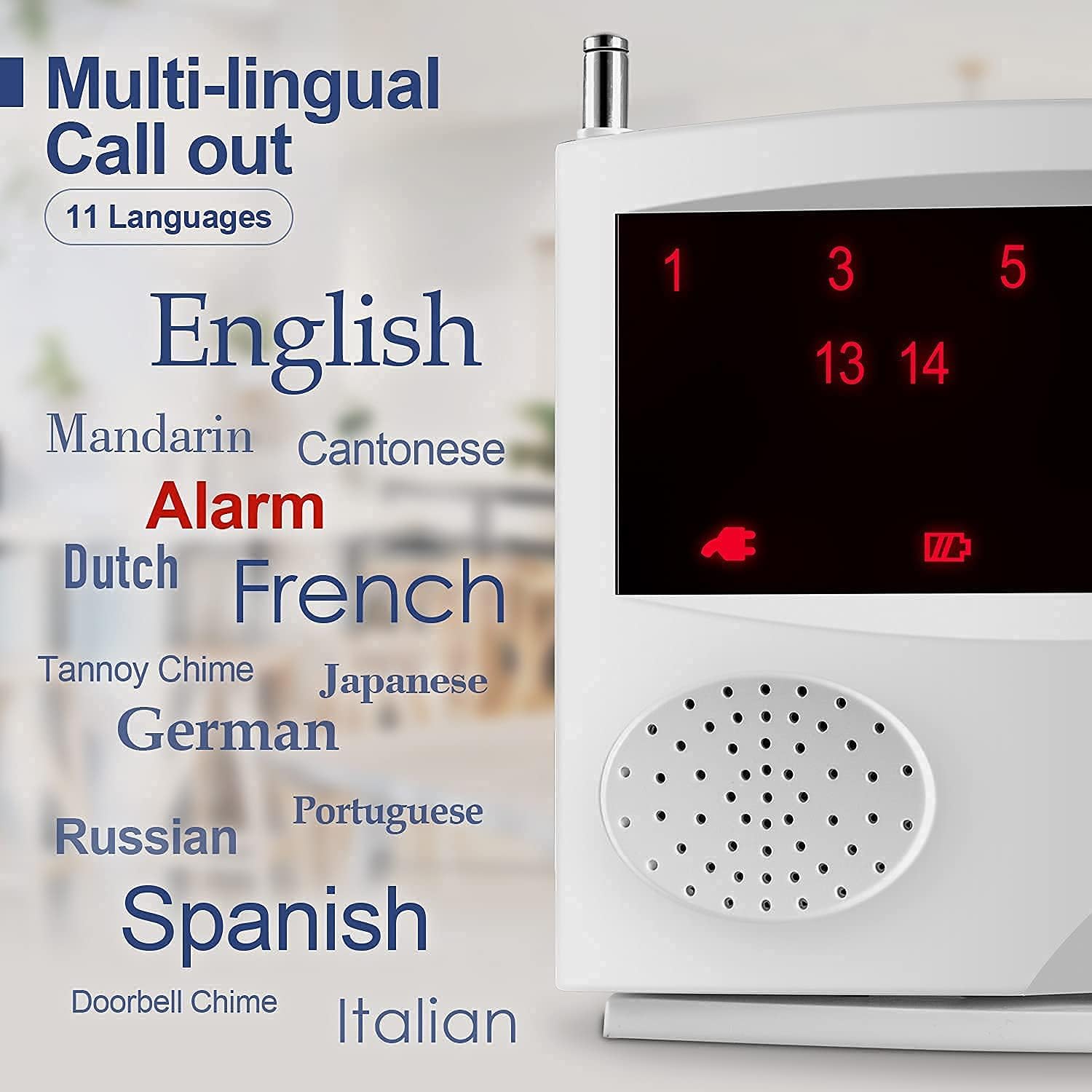 SYNLETT Wireless Calling System, Caregiver Pager for Nurses Station, 10 Waterproof Call Buttons with 1 Monitoring Unit for Emergency