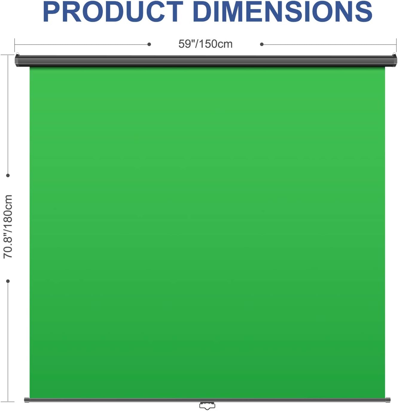 Neewer Green Screen, 5x6ft/1.5x1.8m Wall Ceiling Mountable Chroma Key Green Backdrop for Background Removal, Pull Down Auto-Locking