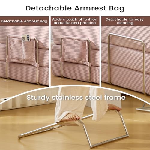 Convertible Sleeper Sofa Bed No Assembly Corduroy Upholstered Green Modular Floor Couch Queen/King Size Foldable Futon with Memory Foam for Apartment