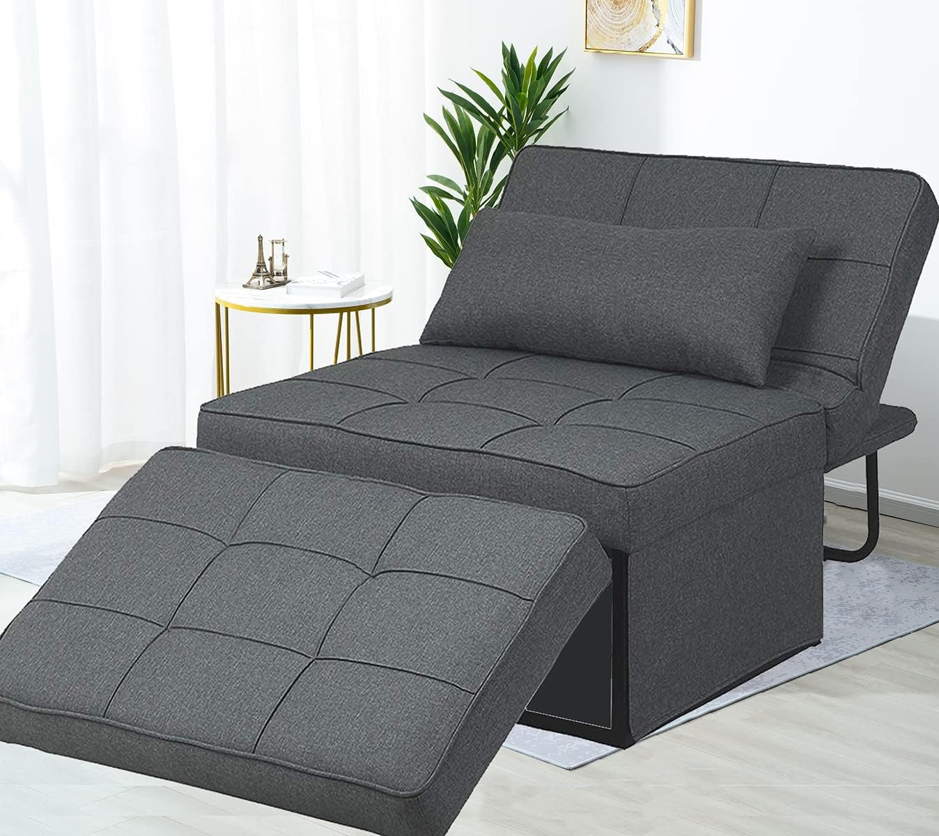 Velvet Folding Ottoman Sofa Bed