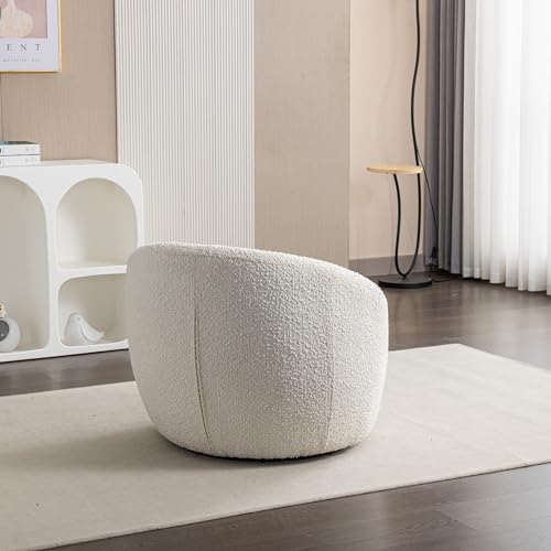 360 Swivel Accent Barrel Chair with Storage Ottoman & Headrest