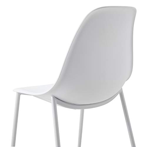 POLY & BARK Isla Modern Kitchen Chairs Set of 4 - Plastic Dining Chair with Metal Legs