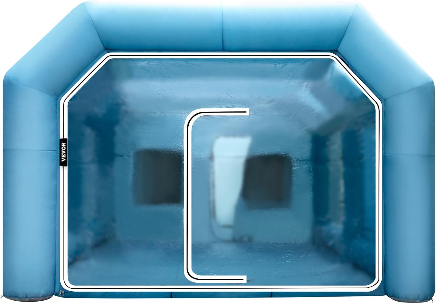 VEVOR Inflatable Paint Booth, 19.69x13.12x8.53 ft Spray Paint Booth, Powerful 750W+350W Blowers Inflatable Spray Booth with Air Filter System