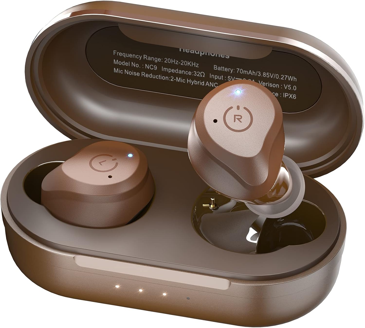 TOZO NC9 Hybrid Active Noise Cancelling Wireless Earbuds,in Ear Headphones IPX6 Waterproof Bluetooth 5.0 Stereo Earphones