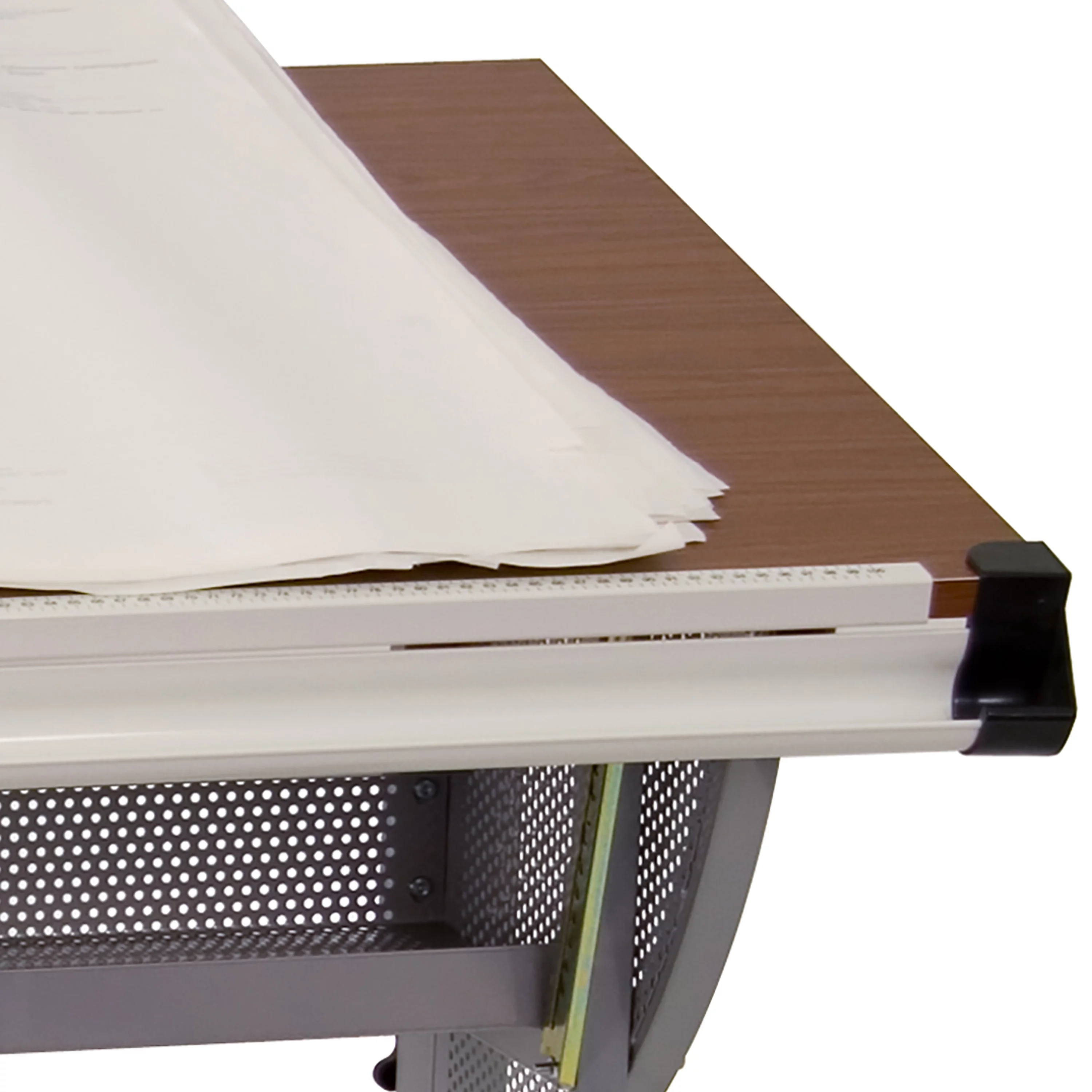 BizChair Adjustable Drawing and Drafting Table with Pewter Frame
