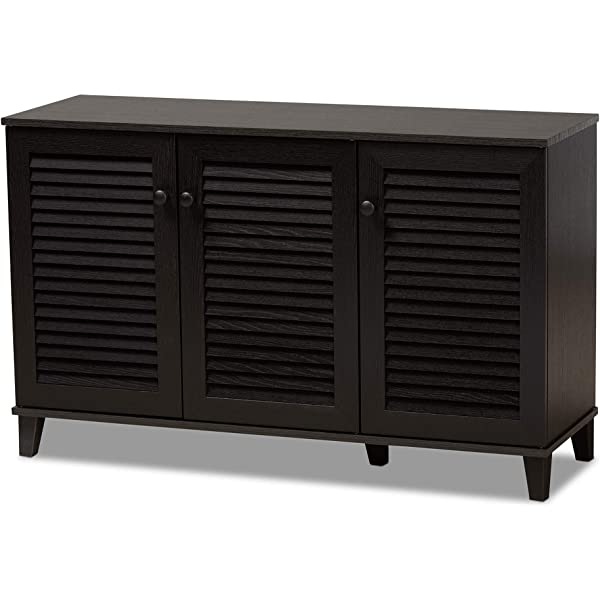 Baxton Studio Warren Shoe-Storage Cabinet, Espresso