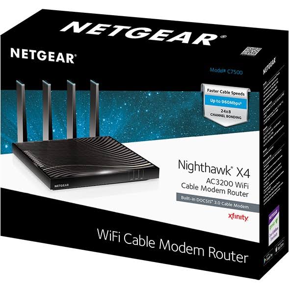 Netgear Nighthawk X4 Ac3200 WiFi Cable Modem Router