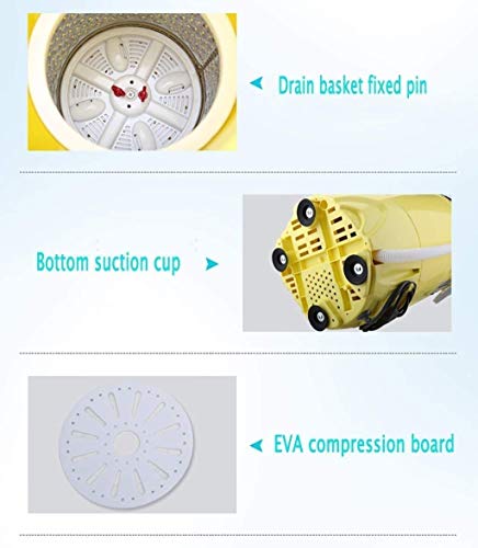 HIZLJJ Mini Washing Machine with Spin Dryer Fully Automatic 7.7 lbs Electric Compact Laundry Machines Portable Durable Design Washer Energy Saving