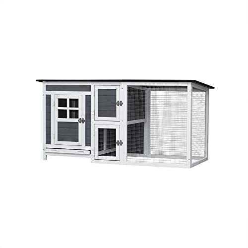 122" Large Chicken Coop with Run,Outdoor Chicken Run W/Nesting Box & Perch,Wooden Hen House W/Ramp & Sliding Trays