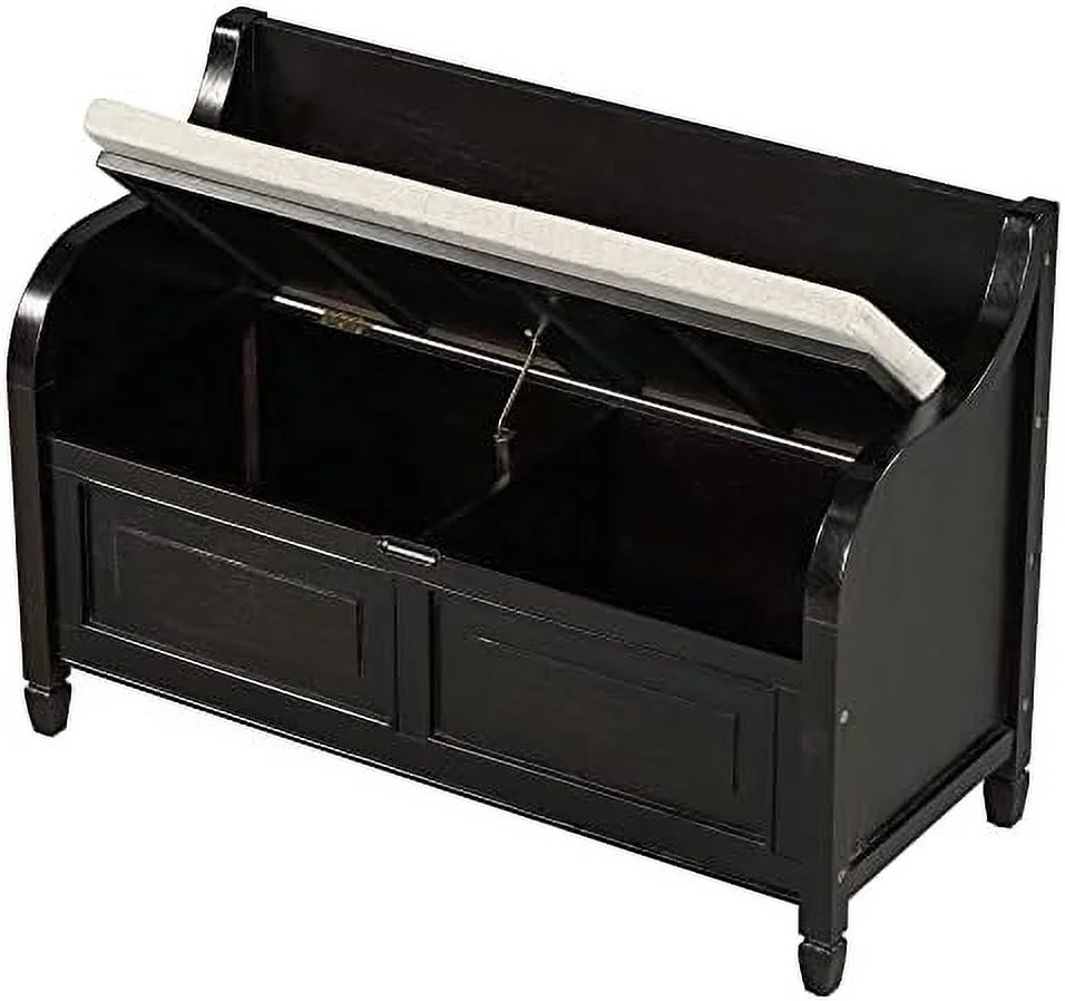 KBANZIBIU Bench with Cushion  Shoe Bench with 2 Doors Cabinet Shoe Cabinet for Entryway Hallway  Living Room  Mudroom (Brown)