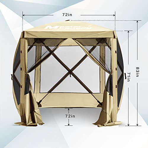MASTERCANOPY 12x12FT Pop Up Gazebo Screen Tent - Instant Screen House with Netting, Quick Set, Outdoor Canopy Shelter with Carry Bag for Camping