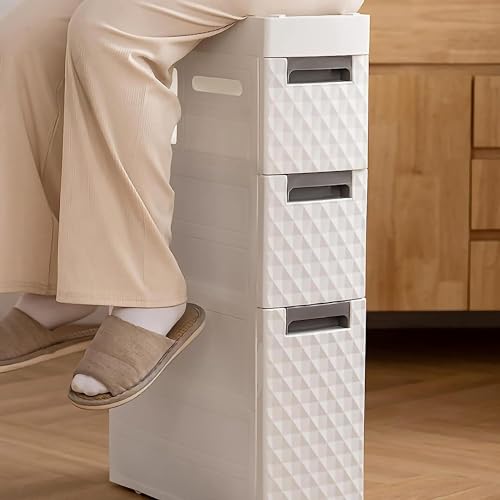 Small Bathroom Storage Cabinet - Narrow Slim Organizer Side Corner Unit
