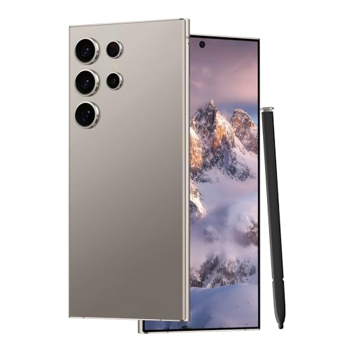 Unlocked Cell Phones C24 Ultra Smartphone Android 13 Phones 8GB+256GB/6.8" HD Screen/Dual SIM/108MP+48MP Camera/6800 mAh/Built-in Pen (Light Cyan)