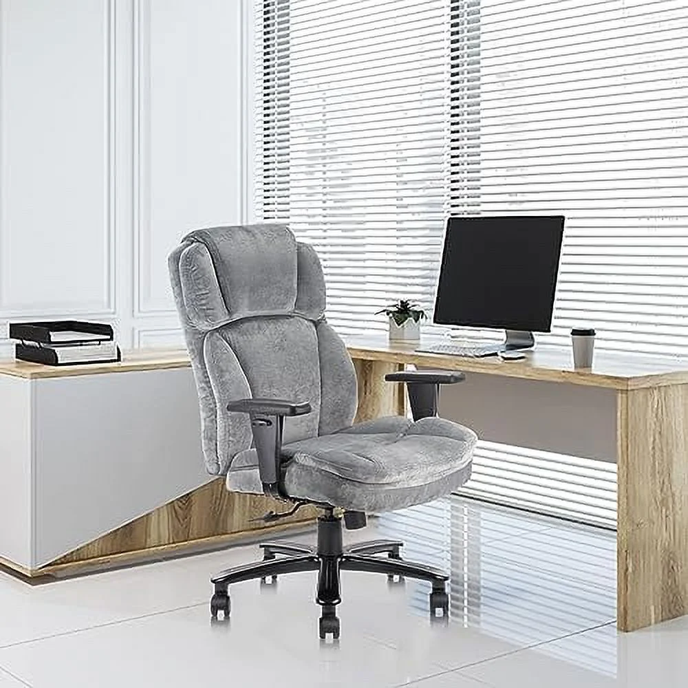 RUNFAYBIU Ergonomic Big Tall Wide Heavy Office Chair 400lbs with Soft Cushion Adjustable Height Thick Padding Headrest and Armrest Executive Desk