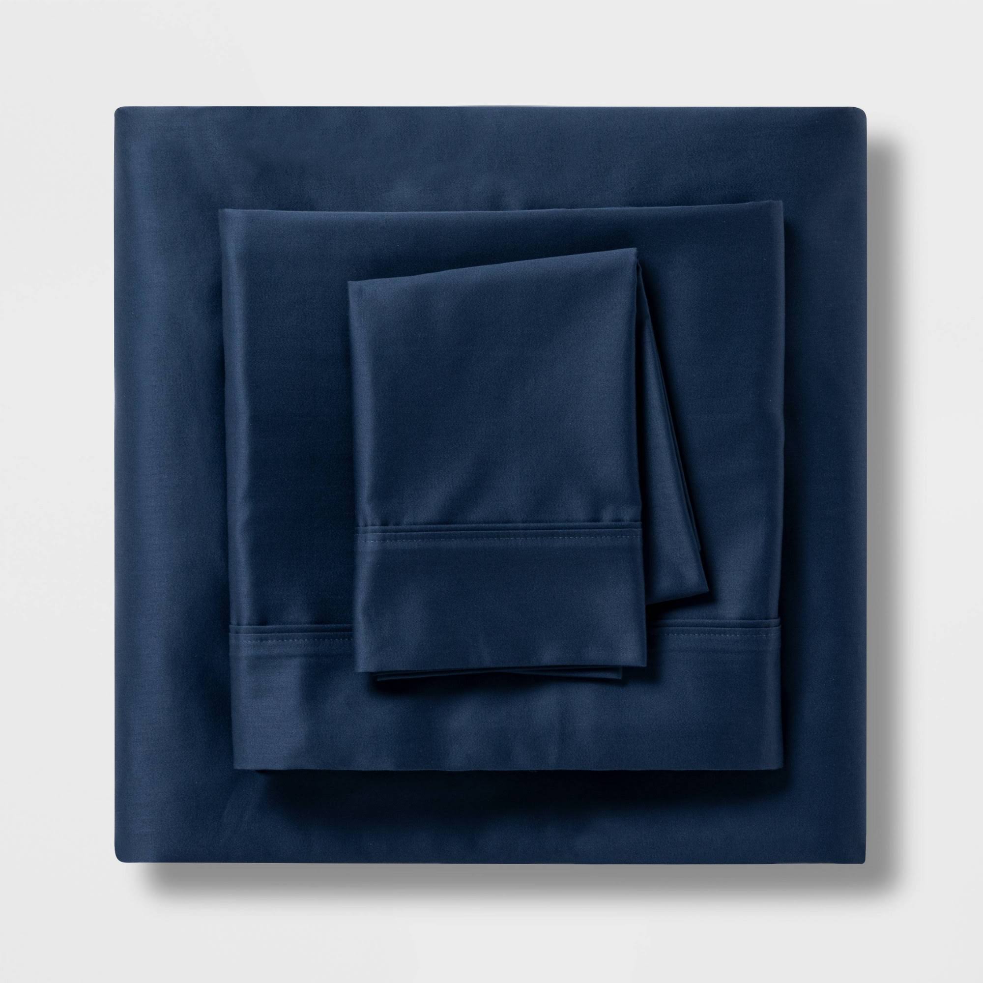 Threshold Performance Sheet Set California King Metallic Blue 400 Thread Count Thre