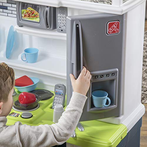 Step2 LifeStyle Custom Kitchen Set for Kids, Indoor/Outdoor Play Kitchen Set, Toddlers 2+ Years Old, 20 Piece Kitchen Toy Set, Easy to Assemble, Blue