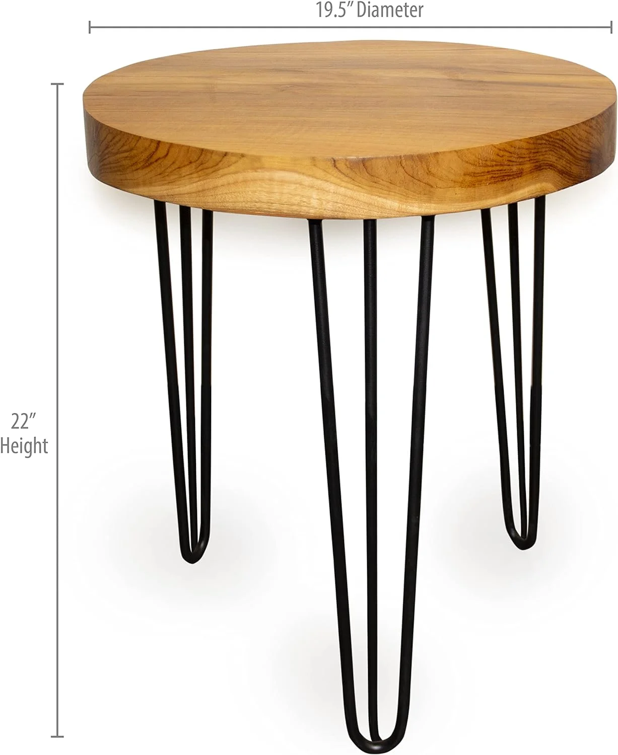 Natural Teak Wood Slab Round Accent End Table (Teak Wood)