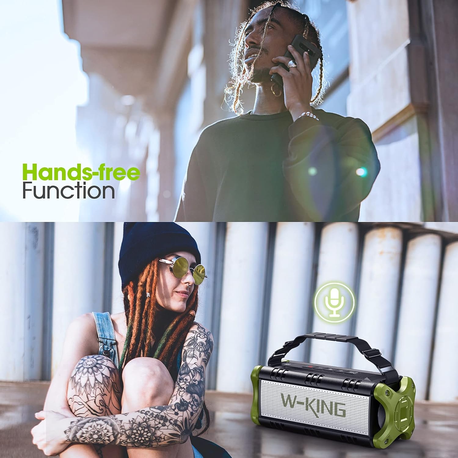 Bluetooth Speaker, W-KING 50W Deep Bass Portable Loud Bluetooth Speaker