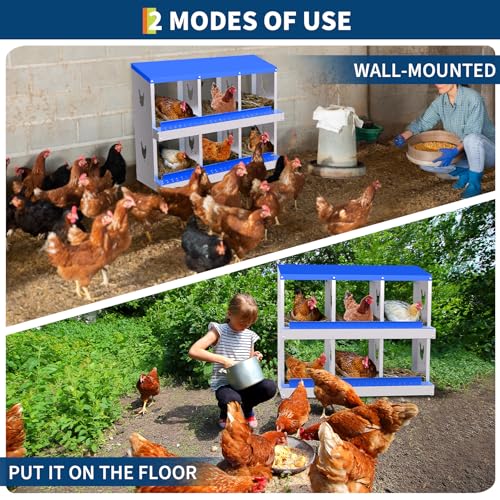 Garvee Chicken Nesting Box with Removable Tray, 8 Compartment Nesting Boxes for Chickens, Easy to Clean and Install