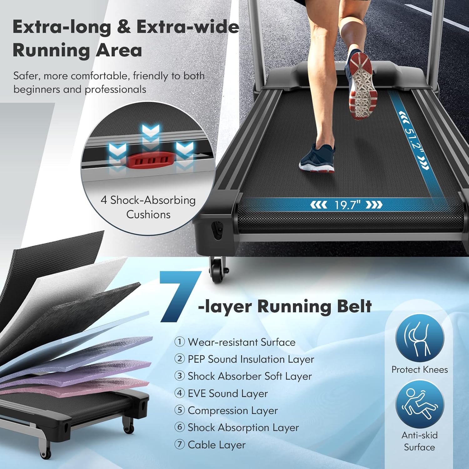 GYMAX Foldable Treadmill, 4.75HP Folding Treadmill with 15% Auto Incline, App Control, Bluetooth Speaker & Pules Sensor
