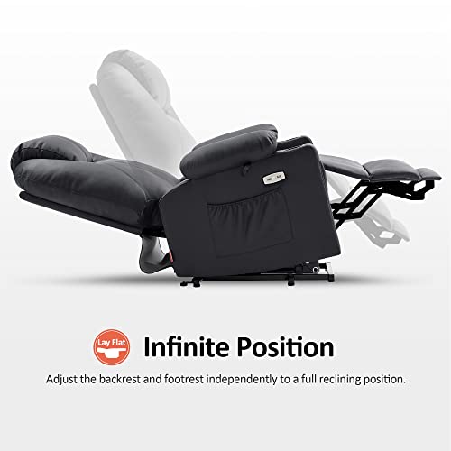 MCombo Dual Motor Large Power Lift Recliner Chair for Elderly, Lay Flat Lift Chair with Heat and Massage, Big Lift Recliner for Tall People