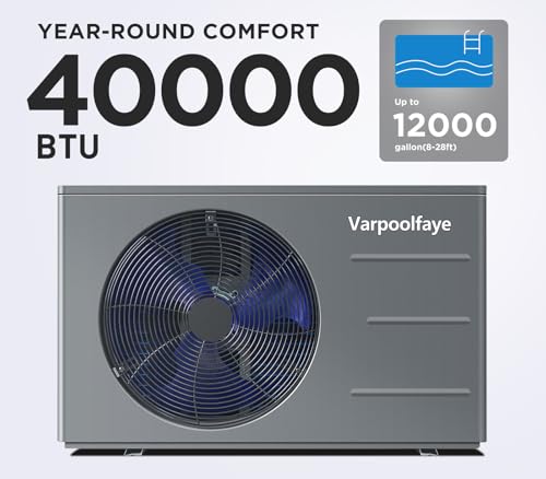 16000 BTU Electric Pool Heater For Above Ground Pool 5000 Gallon Swimming Pool Heat Pump Heating Cooling Mode WiFi Control Schedule Pool Heater 120V