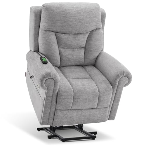MCombo Triple Motor Power Lift Recliner Chair with Massage and Lumbar&seat Heating, Rolled Arms, Adjustable Headrest for Elderly People