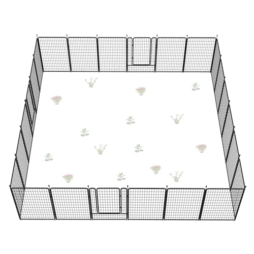 FXW Garden Fence 40in(H) x 36.0ft(L), 16 Panels Decorative Dog Fence Outdoor for The Yard – Heavy Duty Metal Animal Barrier for Dog and Rabbit