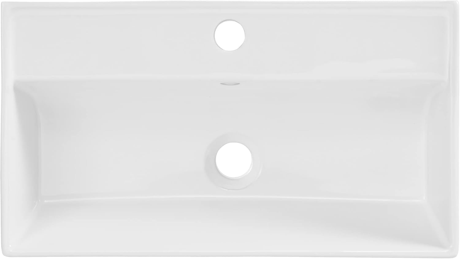 Reims 22" Wall-Mount Bathroom Sink with Brushed Gold Towel Bar