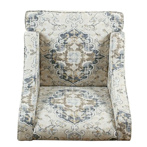 HomePop Velvet Swoop Arm Accent Chair, Suri Blue