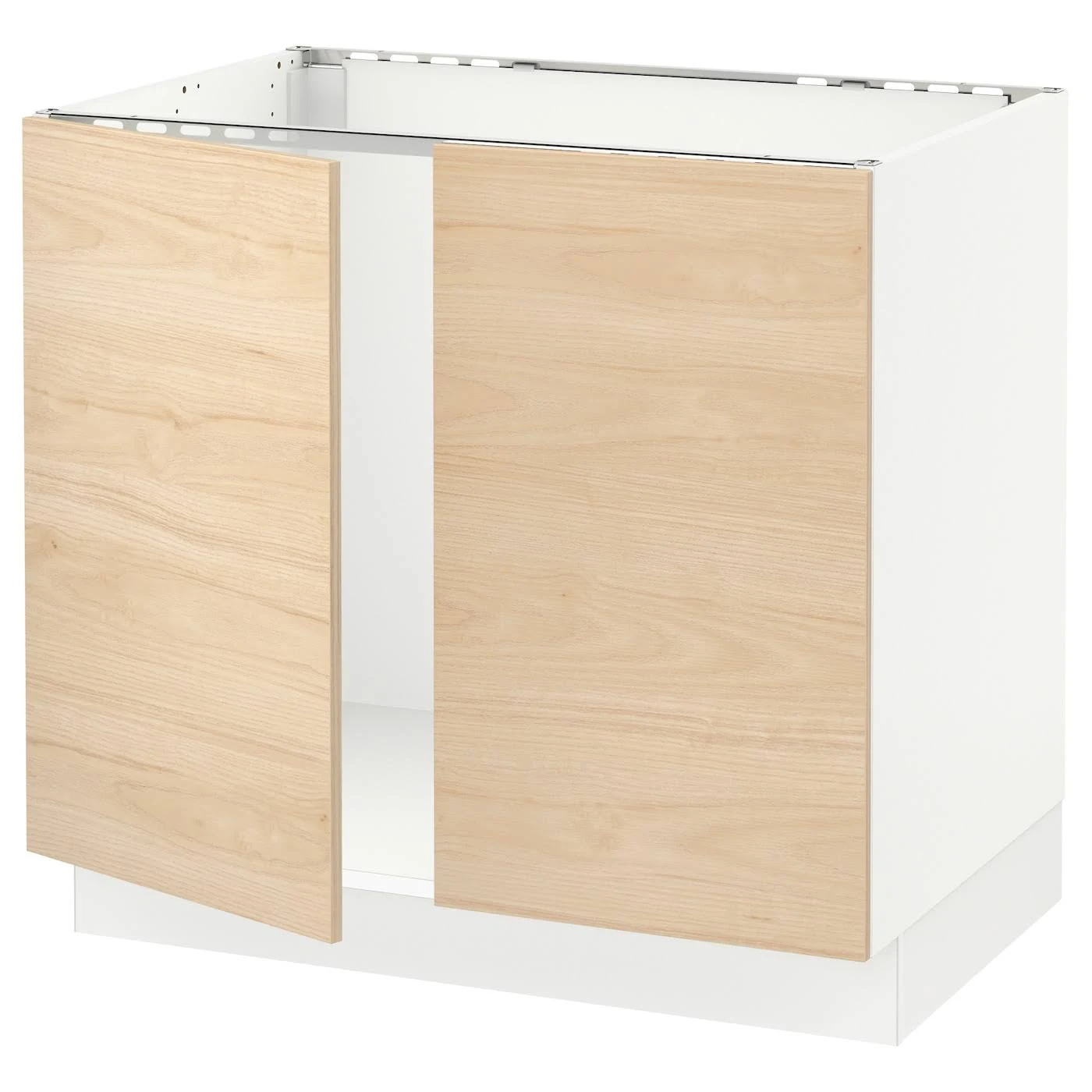 IKEA - SEKTION Base Cabinet for Sink + 2 Doors, white/Askersund Light Ash Effect, 36x24x30 09369932