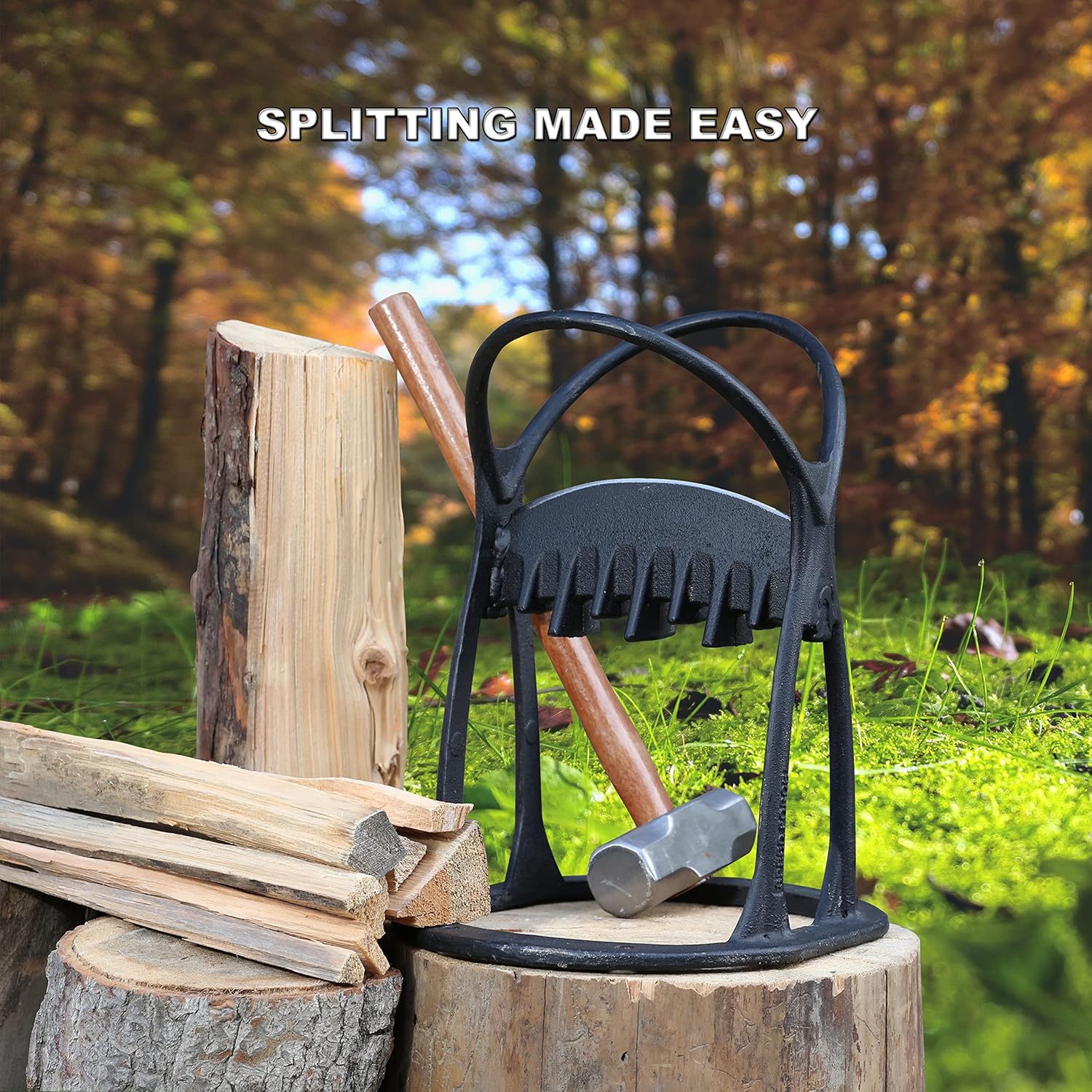 SPEED FORCE Firewood Splitter-Kindling Splitter-Log Splitter-Wood Splitter-Kindling Cracker – No Axe！Manual Log Splitter Wedge Made from CAST Steel
