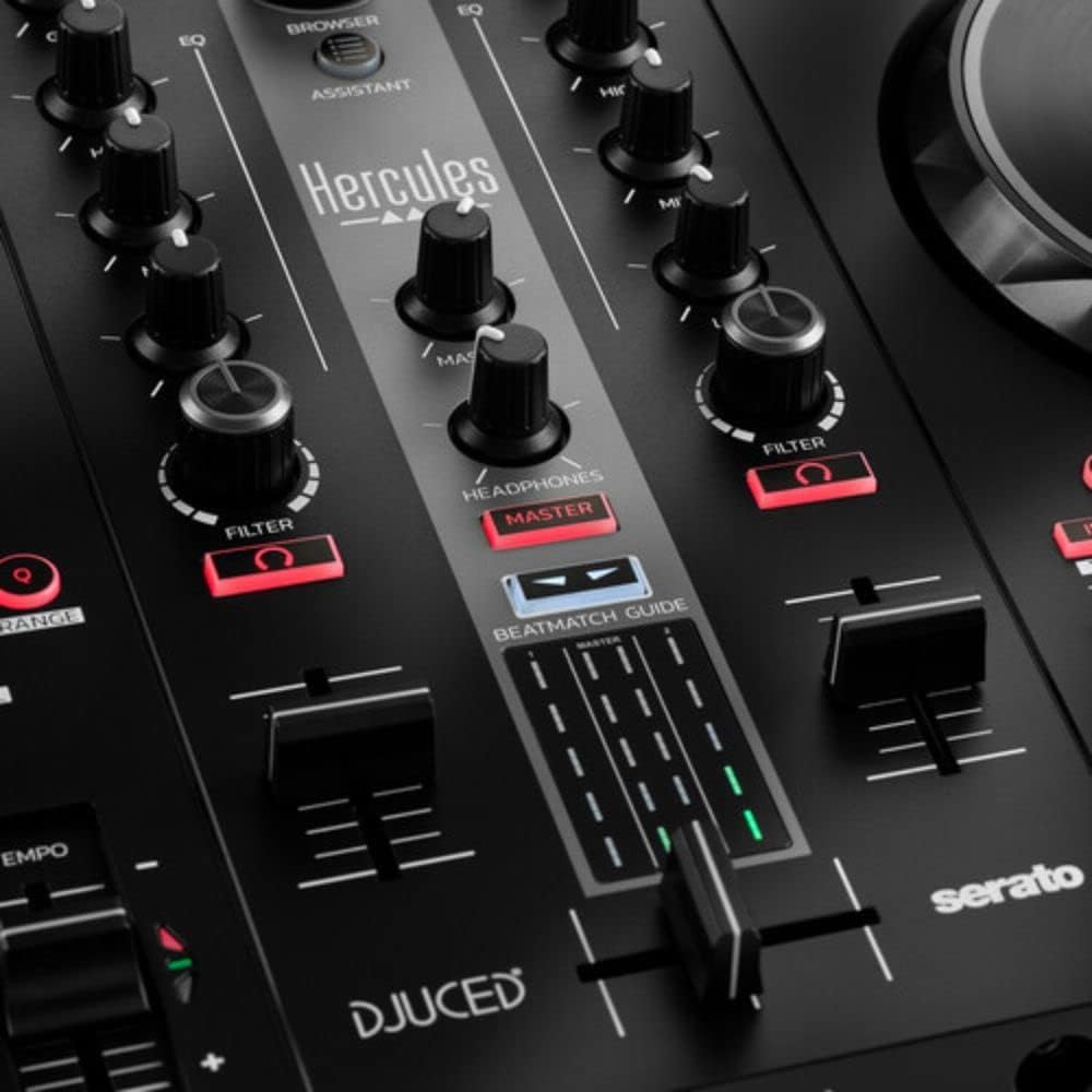 Hercules DJ Control Inpulse 300 2-Deck USB DJ Controller for Serato DJ Lite and DJUCED Bundle with 6' Comprehensive Standard Series 3.5mm Stereo Mini