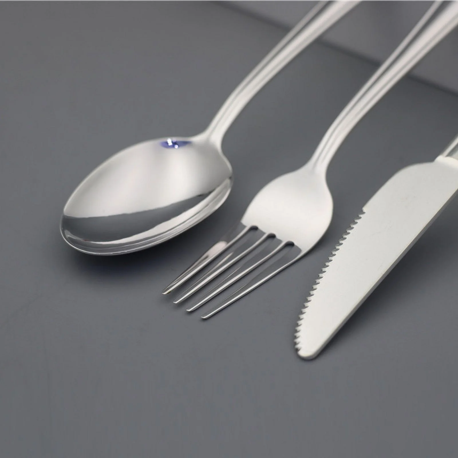 Wollet 999 Sterling Silver Knife Fork Spoon, 16cm(6.29'') Sterling Silver Tableware for Steak, Afternoon Tea, Dessert