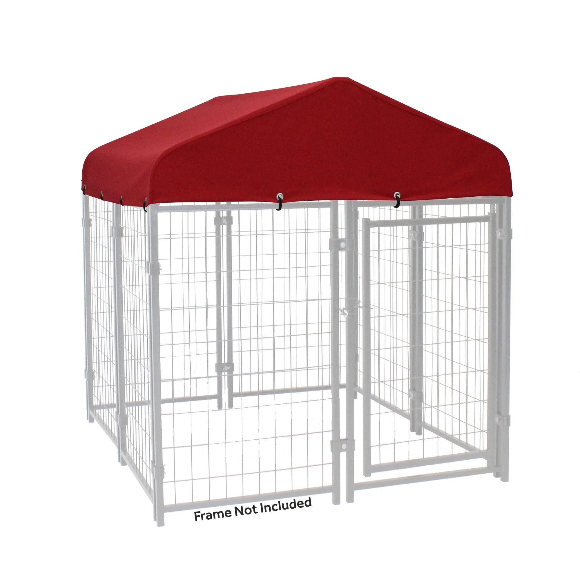 Lucky Dog Canopy Kennel Cover with Sunbrella Fabric - Tahitian Sand