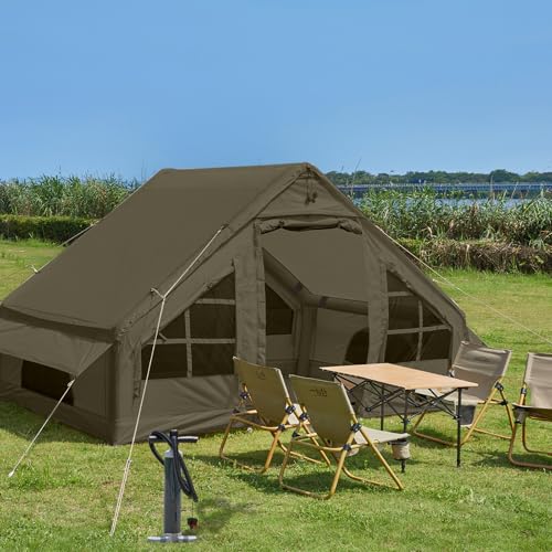 SHANQUAN Inflatable Tent with Pump,4-6 Person Instant Glamping Camping Tents House