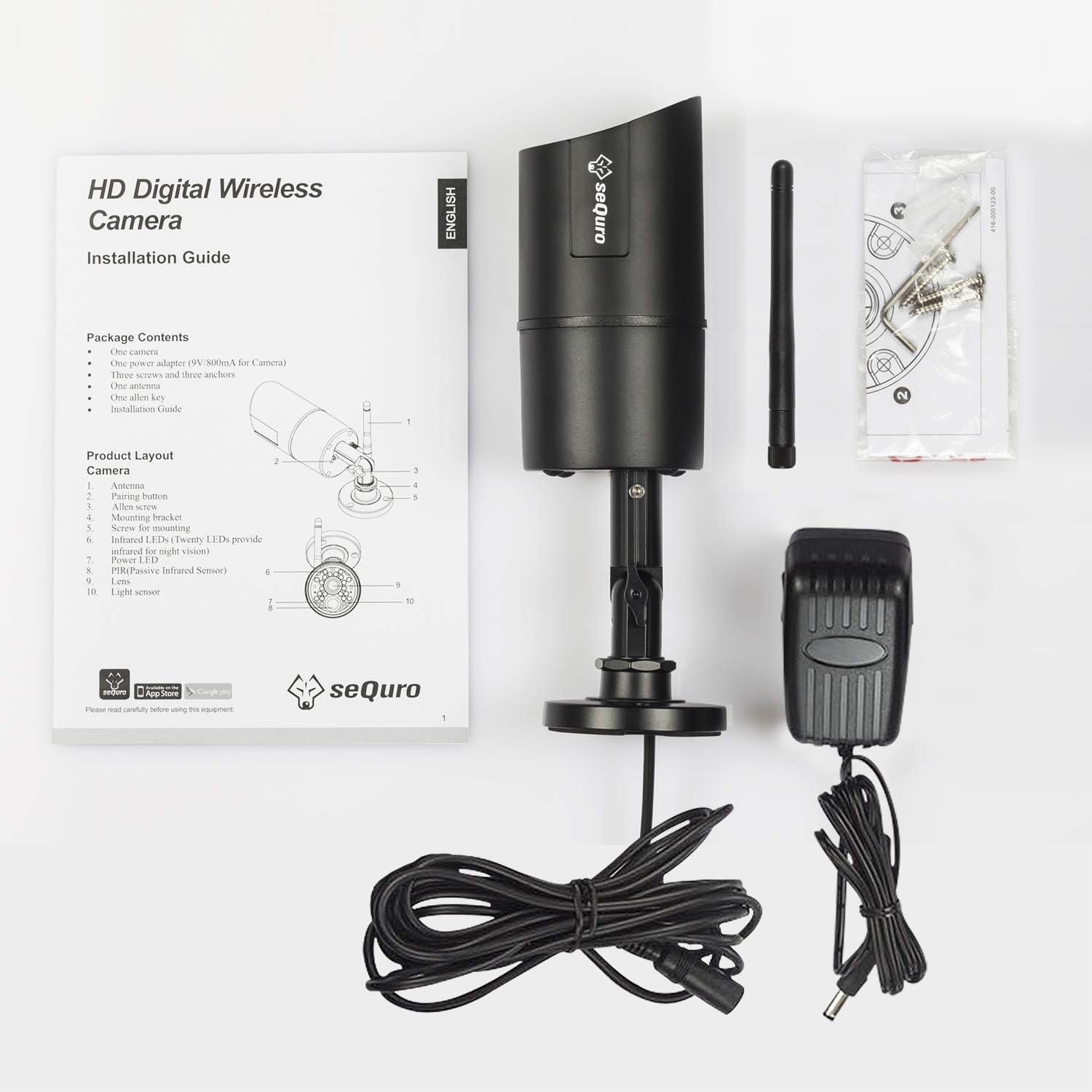 sequro GuardPro HD Home Security Surveillance Cameras add-on Bullet Camera Weatherproof IP66 , Work with GuardPro only