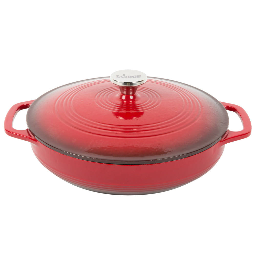 Lodge Cast Iron Casserole Dish 3.6 qt, Red