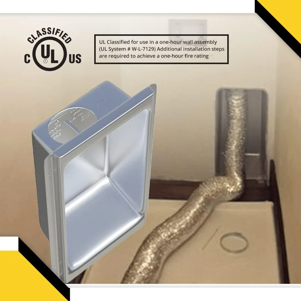 New Construction Dryer Box | Indoor Dryer Vent | Recessed Dryer Vent Box With Gas Port | Dryer Vent | Best Dryer Wall Vent Box Model 425 | Upward