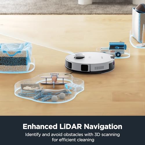 Eureka Robot Vacuum with Bagless Self Emptying Station, 2 in 1 Robotic Vacuum and Mop Combo, 60-Day Capacity, 4000Pa Suction, Auto Lifting Mop
