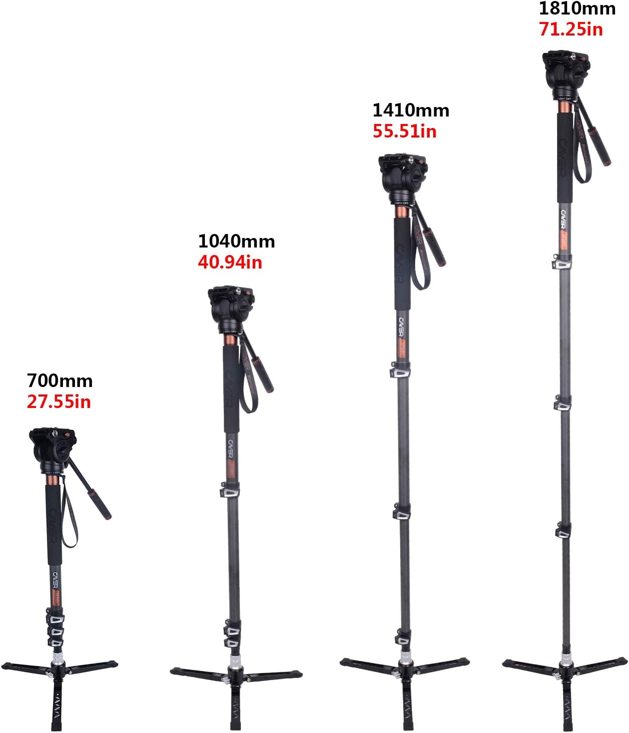 Cayer CF34 Carbon Fiber Camer Monopod Kit