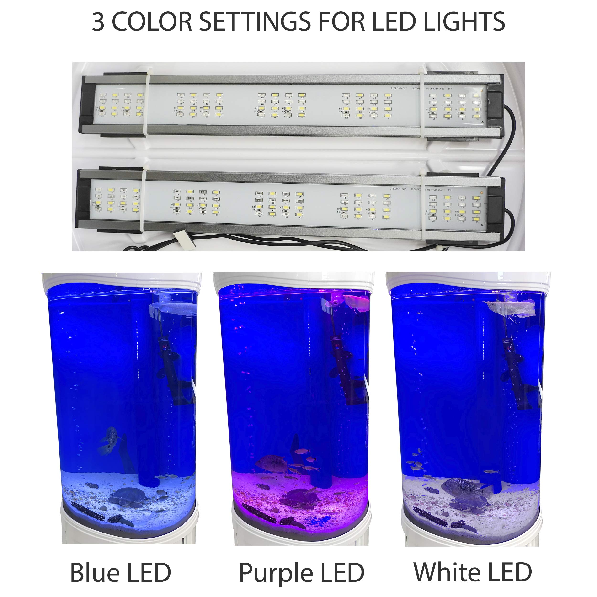 【Furniture】Aqualic 360 Acrylic Aquarium Cylinder Fish Tank 70 Gallons w/ LED Light & Sump Tank