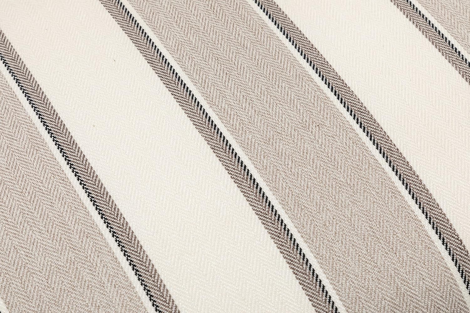 Classic Armless Slipper Accent Chair With Wood Legs, Wide Brown And White Stripe Fabric