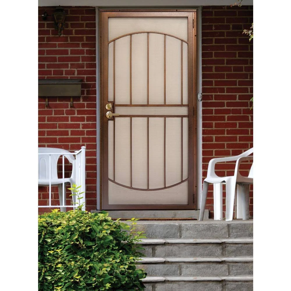 Titan 36 in. x 80 in. Arcada Copper Surface Mount Outswing Steel Security Door with Expanded Metal Screen, IDR06400362063