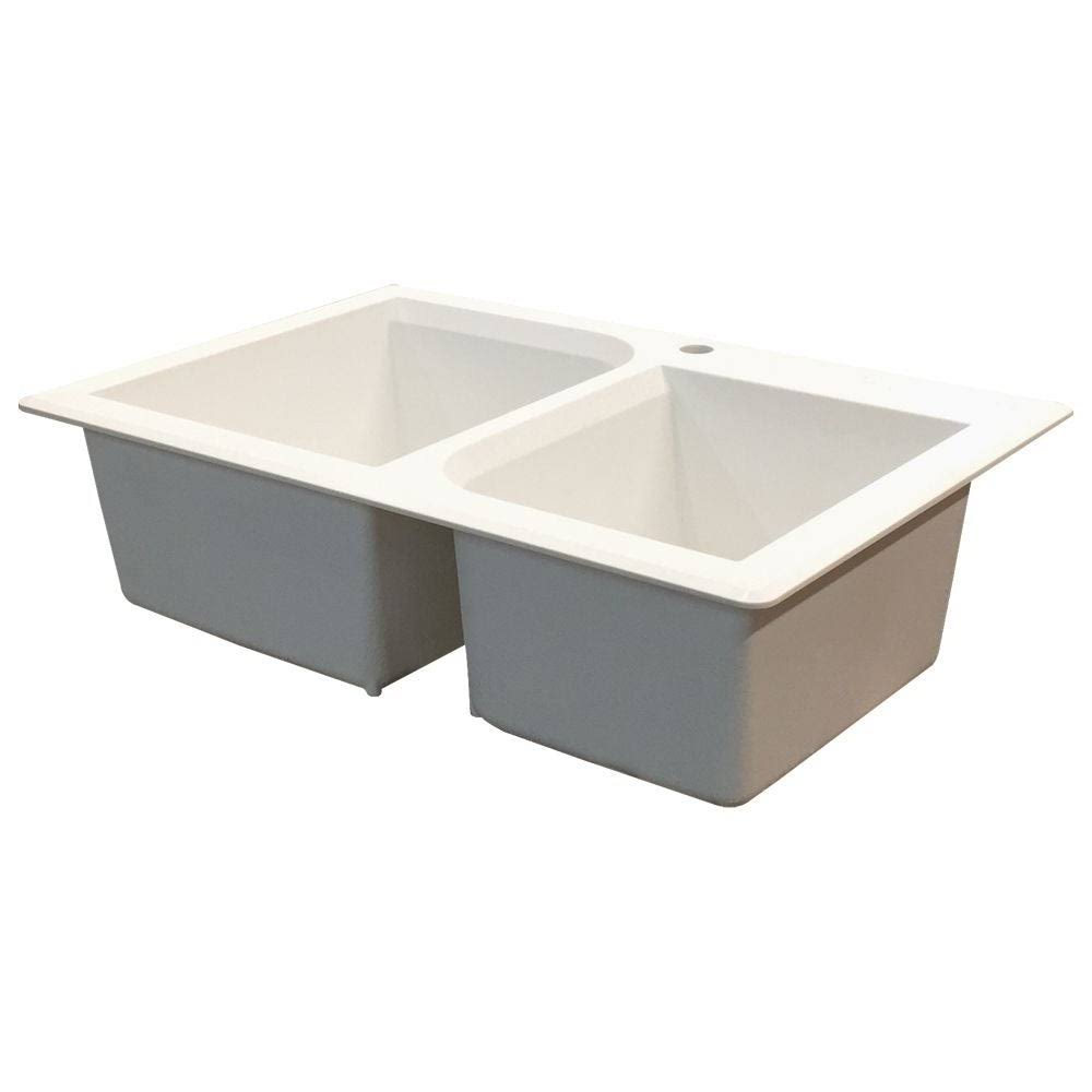 Transolid Radius Granite 33-in Drop-In Kitchen Sink in Espresso