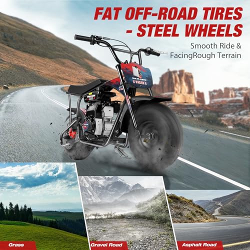 Oryxearth Mini Dirt Bike for Kids, 105CC 4-Stroke Kid Gas Powered Off-Road Pocket Pit Trail Motorcycle W/EPA Approved