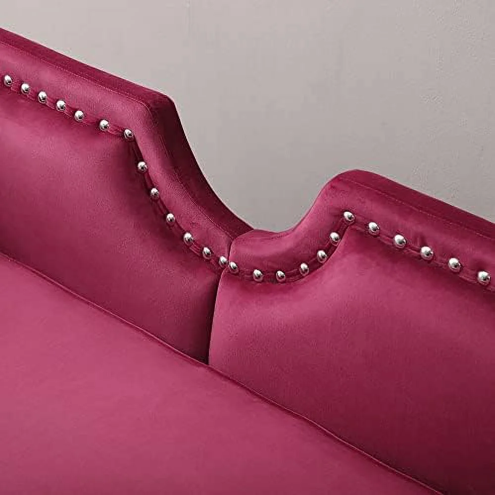 NLIBOOMLife Velvet Ottoman Bench for Bedroom End of Bed Modern Mid-Century Flared Arm Small Loveseat Sofa Couch Rolled Armed Entryway Long Ottoman
