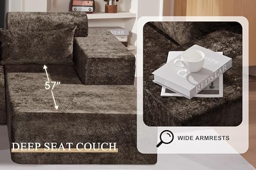 HABUTWAY 105" L-Shape Modular Sectional Sofa Couch for Living Room,No Assembly Required,Modular Comfy Sofa with Deep Seat for Living Room Bedroom
